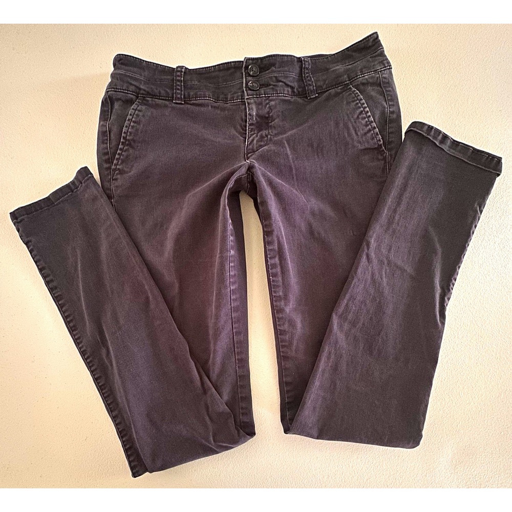 American Eagle Outfitters Women's Navy Cotton Chino Skinny Stretch Pants X-long
